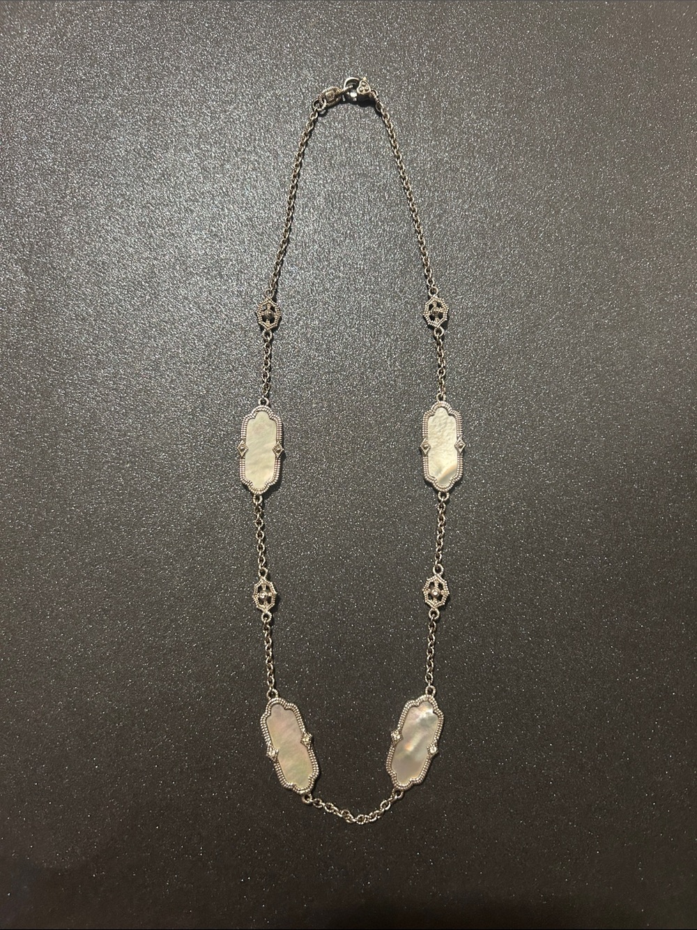 Authentic Judith Ripka Sterling Silver Mother-of-Pearl Necklace